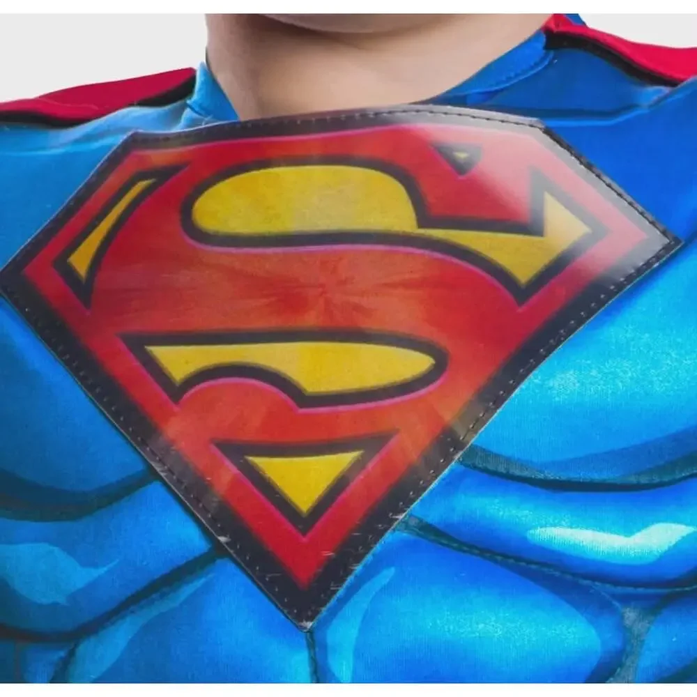 Superman Halloween Costume 3T/4T Muscle Jumpsuit & Cape DC Comics Toddler Boys - Picture 13 of 13